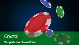  Presentation with gambling - Slide deck featuring vector image of 3d gambling background and a forest green colored foreground