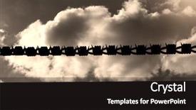  Presentation with vector - Colorful presentation design enhanced with vector image of barbed wire backdrop and a dark gray colored foreground