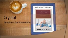  Presentation with vector - Amazing slide deck having vector image of e-learning backdrop and a coral colored foreground