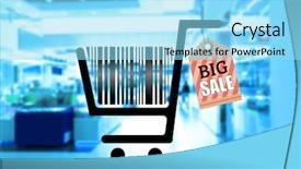  Presentation with vector - Slide set consisting of vectors - shopping basket with bar code background and a arctic colored foreground