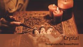  Presentation with ornament - Slides having vedic - drawing process of henna menhdi background and a red colored foreground