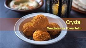  Presentation with ramadan - PPT layouts having veg - bowl of fresh falafel background and a tawny brown colored foreground