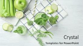  Presentation with fresh coconut juice decorated tropical - Theme featuring veg - glass of fresh juice background and a light gray colored foreground