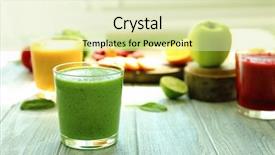  Presentation with fresh strawberry glass of berry - Cool new slides with veg - glass of fresh smoothie backdrop and a  colored foreground