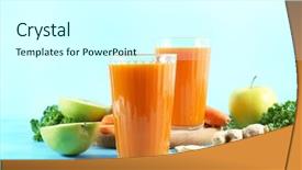  Presentation with fresh coconut juice decorated tropical - Audience pleasing slide deck consisting of veg - glasses of fresh carrot juice backdrop and a cool aqua colored foreground