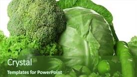  Presentation with white green - Cool new PPT theme with veg - heap of green vegetables isolated backdrop and a forest green colored foreground