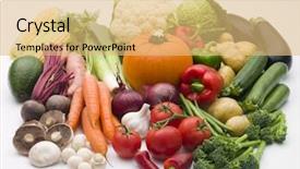  Presentation with vegetables - Amazing presentation theme having veg - selection of fresh vegetables backdrop and a yellow colored foreground