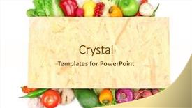  Presentation with fruits - Cool new PPT theme with veg - wooden board with colourful fruits backdrop and a cream colored foreground