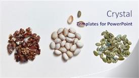  Presentation with pumpkin seeds - Audience pleasing slides consisting of pattern nuts mix - vegan alternative food set backdrop and a sky blue colored foreground