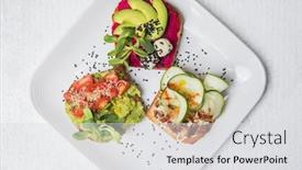  Presentation with gluten - Cool new PPT theme with vegan-and-gluten-free-toast backdrop and a light gray colored foreground