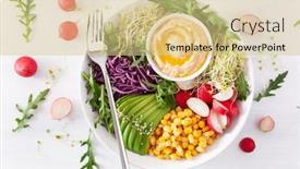  Presentation with sweet corn - PPT layouts with vegan-avocado-sweet-corn-lunch background and a lemonade colored foreground