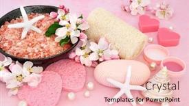  Presentation with pink pearls - PPT theme consisting of vegan-beauty-treatment-for-skincare background and a lemonade colored foreground
