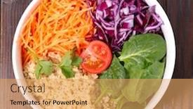  Presentation with vegan - PPT layouts featuring vegan bowl salad background and a yellow colored foreground