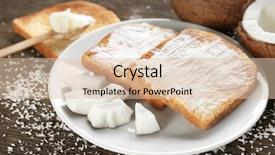  Presentation with coconut oil - PPT theme featuring vegan butter - delicious toasts with coconut oil background and a lemonade colored foreground