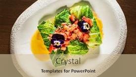  Presentation with brown rice - PPT theme featuring vegan-cabbage-rolls-with-lentils background and a soft green colored foreground