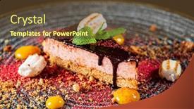  Presentation with vegan - Audience pleasing PPT theme consisting of vegan-cake-with-nuts backdrop and a tawny brown colored foreground