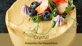  Presentation with vegan - Beautiful slide deck featuring vegan-cheesecake-with-fresh-berries backdrop and a yellow colored foreground