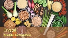  Presentation with cruelty - Amazing PPT theme having vegan-cruelty-free-health-food backdrop and a red colored foreground