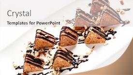  Presentation with vegan - Audience pleasing presentation design consisting of vegan-dessert-on-the-white backdrop and a light gray colored foreground