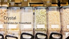  Presentation with grocery store - Audience pleasing slide set consisting of jars with nuts and seed backdrop and a lemonade colored foreground