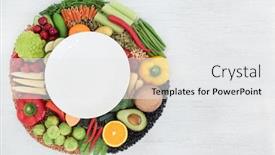  Presentation with vegan food - Presentation design with vegan-food-for-clean-eating background and a white colored foreground