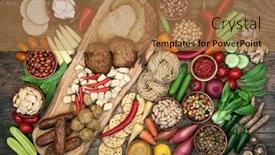  Presentation with food minerals - Slides consisting of vegan-food-for-ethical-eating background and a coral colored foreground