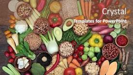  Presentation with carbs - Presentation theme enhanced with vegan-food-for-health-fitness background and a tawny brown colored foreground