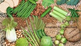  Presentation with vegan diet - PPT theme having vegan-food-for-healthy-diet background and a coral colored foreground