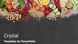  Presentation with carbs - Slide deck consisting of vegan-health-food-background-border background and a dark gray colored foreground