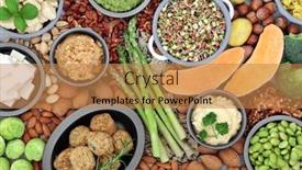  Presentation with food grains - Colorful slide set enhanced with vegan-health-food-for-ethical backdrop and a coral colored foreground