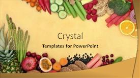  Presentation with vegan food - Presentation theme with vegan-health-food-high background and a yellow colored foreground