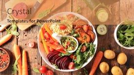  Presentation with sweet potato - PPT theme enhanced with vegan-meal-bowl-with-sweet background and a coral colored foreground