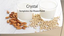  Presentation with vegan food - Audience pleasing slide set consisting of vegan milk - food and drink backdrop and a white colored foreground