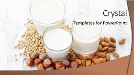  Presentation with vegan food - Presentation theme having vegan milk - food and drink background and a sky blue colored foreground