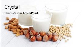  Presentation with vegan food - PPT theme having vegan milk - food and drink background and a white colored foreground