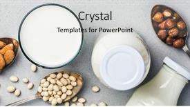  Presentation with soy milk - Colorful presentation theme enhanced with vegan milk and ingredients backdrop and a light gray colored foreground