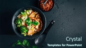  Presentation with ramen - Slides consisting of vegan-miso-or-ramen-soup background and a tawny brown colored foreground