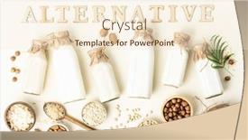  Presentation with almond milk - PPT theme having vegan-non-dairy-plant-based background and a cream colored foreground