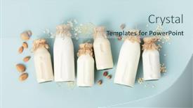  Presentation with rice plant - Theme enhanced with vegan-non-dairy-plant-based background and a sky blue colored foreground