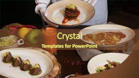  Presentation with healthy food - Presentation theme consisting of vegan pancakes dried tomatoes pate background and a tawny brown colored foreground