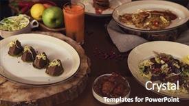  Presentation with vegan - Amazing presentation theme having vegan pancakes dried tomatoes pate backdrop and a tawny brown colored foreground