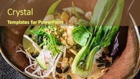  Presentation with vegan - Audience pleasing slide deck consisting of vegan-poke-in-the-bowl backdrop and a tawny brown colored foreground