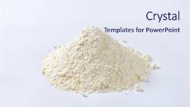  Presentation with protein - PPT layouts with vegan protein powder - pile of pure soft wheat background and a sky blue colored foreground