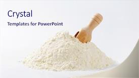  Presentation with flour - PPT layouts featuring vegan protein powder - pure wheat flour with immersed background and a sky blue colored foreground