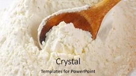  Presentation with flour - PPT theme having vegan protein powder - wheat flour with wooden spoon background and a  colored foreground