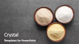  Presentation with flour - Amazing slide set having vegan protein powder - wooden bowls with different types backdrop and a dark gray colored foreground