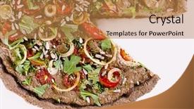  Presentation with vegan food - Cool new presentation with vegan raw food quiche backdrop and a coral colored foreground