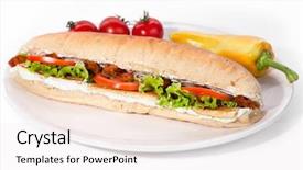  Presentation with go vegan - PPT layouts featuring vegan sandwich made from integral background and a  colored foreground