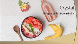  Presentation with smoothie - PPT layouts consisting of vegan-smoothie-bowl-with-fruits background and a soft green colored foreground