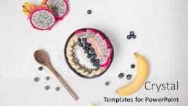  Presentation with vegan - Beautiful slides featuring vegan-smoothie-bowl-with-fruits backdrop and a light gray colored foreground